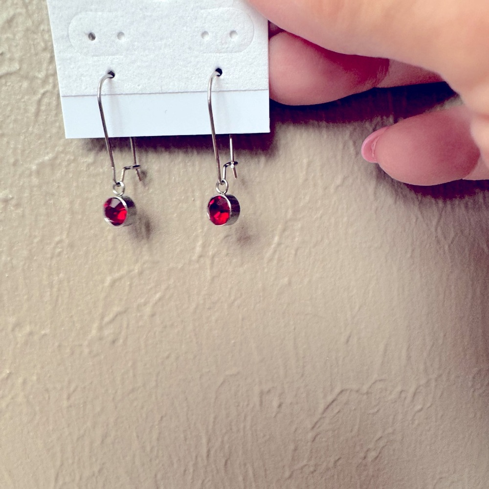 Red Swarovski crystal earrings